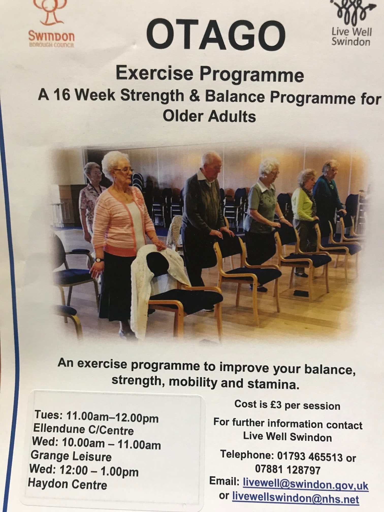 OTAGO Exercise Programme Leaflet Chiseldon Parish Council